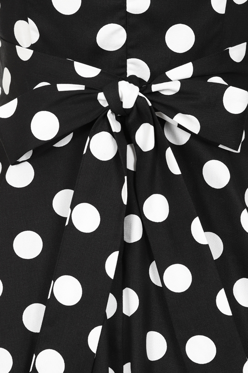 Priscila Polka Dot Swing Dress in Black